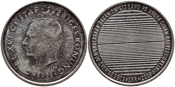 Швеция 1 крона 2009 Карл XVI Густав (1973- ) KM 894 медно-никель 84-146