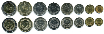 ЛИВИЯ ЛОТ ИЗ 8 МОНЕТ 1 БИМЕТАЛЛ биметалл UNC 00-00