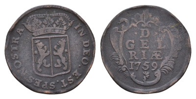 Нидерланды, Голландская республика, Гелдерланд 1 дуит 1759 KM 93 медь 4674-631