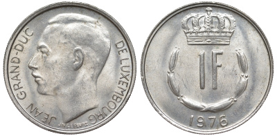 Люксембург 1 франк 1976 KM 55 медно-никель 4143-121