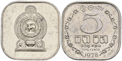 Шри-Ланка 5 центов 1978 KM 139a алюминий 4136-727