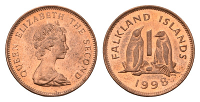 Фолклендские острова (Фолкленды) 1 пенни 1998 KM 2a сталь плакированная медью UNC 4181-1023