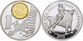 НИДЕРЛАНДЫ МЕДАЛЬ 2002 СЕРИЯ МОНЕТА НА МЕДАЛИ,СТРАНЫ ЕВРОСОЮЗА, ФИНЛЯНДИЯ, СЕРЕБРЕНИЕ, ДИАМЕТР 40 ММ., ВЕС 31 ГР.СЕРТИФИКАТ медно-никель PROOF 01-150-24