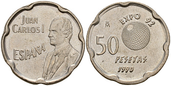 Испания 50 песет 1990 EXPO 92, Хуан Карлос I (1975-2014) KM 852 медно-никель    4597-154