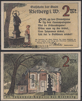 Ритберг 2 марки 1921 Grabowski 1123.1-4/5 бумага UNC (пресс) 2193-46-3-2