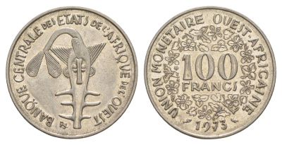 Западная Африка (BCEAO) 100 франков 1973 KM 4 никель UNC 4620-1243