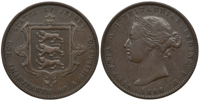 Джерси 1/13 шиллинга 1866 Виктория (1837-1901) KM 5 бронза 650-324