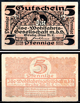 Бюкген (Пруссия, Бранденбург) 5 пфеннигов ND Общество благосостояния Ильзы (Ilse) 7556-71-1-3