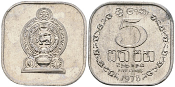 Шри-Ланка 5 центов 1978 KM 139a алюминий 4136-656