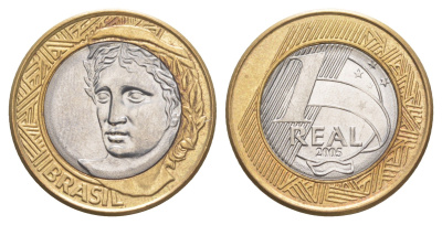 Бразилия 1 реал 2005 KM 652a биметалл UNC 4646-113