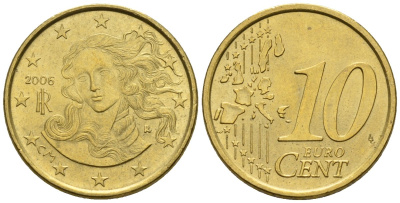 Италия 10 евроцентов 2006 KM 213 нордик 4147-754