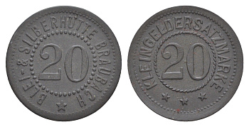 Браубах 20 пфеннигов ND Men05 3392.6, Men18 4316.6 цинк 4582-932