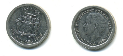 ЯМАЙКА 5 ДОЛЛАРОВ 1995 KM 163 сталь 4364-1045