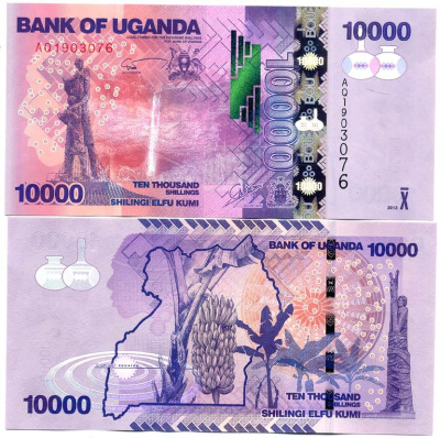 Уганда 10000 шиллингов 2013 бананы Pick 52 c бумага UNC (пресс) 448-140-3