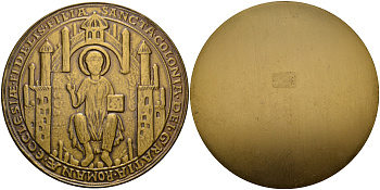 Италия медаль ND Римские колонии, диаметр 91,5 мм. вес 180 гр. желтый металл 8-1-04-31