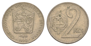 Чехословакия 2 кроны 1972 KM 75 медно-никель 4519-541