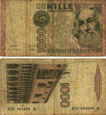 Италия 1000 лир 1982 Дворец дожеи?, Марко Поло Pick 109a 8611-12-3-1