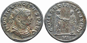 Римская Империя аврелианиан 275 - 276 Тацит CONCORDIA MILITVM Сисция Good Very fine RIC 131 бронза, серебрение 1073-16-47