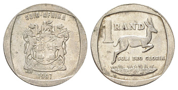 ЮАР 1 ранд 1997 KM 164 медь плакированная никелем aUNC 4627-325