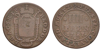 Корвей 4 пфеннига 1787 KM 171 медь 633-1241