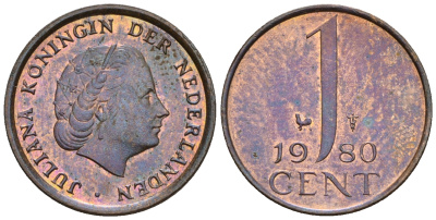 Нидерланды 1 цент 1980 Юлиана (1949-1980) KM 180 бронза UNC 220-519