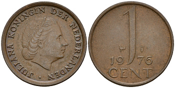 Нидерланды 1 цент 1976 Юлиана (1949-1980) KM 180 бронза    4598-261