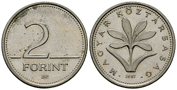 Венгрия 2 форинта 1997 KM 693 медно-никель 4136-116