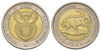 ЮАР 5 рандов 2005 KM 297 биметалл 4626-844