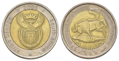 ЮАР 5 рандов 2005 KM 297 биметалл 4626-844