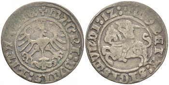 Польша 1/2 гроша (полугрош) 1512 Сигизмунд I Старый (1506-1548), вес 1,14 гр. Gumowski 507 Var. серебро 00-803-33