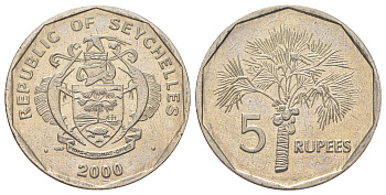 Сейшельские Острова (Сейшелы) 5 рупий 2000 KM 51 медно-никель UNC 4622-1256