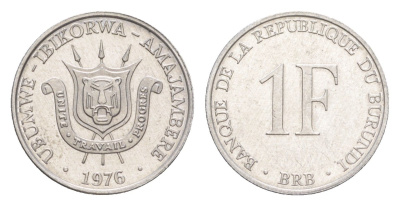 Бурунди 1 франк 1976 KM 19 алюминий UNC 4644-323
