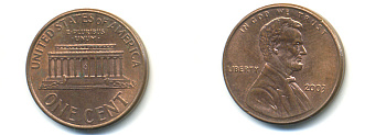 США 1 ЦЕНТ 2003 ЛИНКОЛЬН KM 201b цинк плакированный медью UNC 179-549