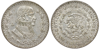 Мексика 1 песо 1961 Хосе Мария Морелос KM 459 серебро 4178-1233