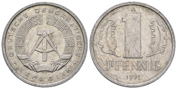 ГДР 1 пфенниг 1979 А KM 8.2 алюминий 4623-346