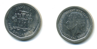 ЯМАЙКА 5 ДОЛЛАРОВ 1995 KM 163 сталь 4364-1052
