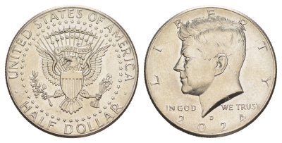 США 1/2 доллара (50 центов) 2024 D, Джон Кеннеди KM A202b медь плакированная медно-никелем UNC 32-845