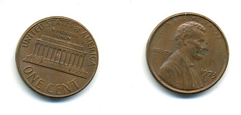 США 1 ЦЕНТ 1973 D, ЛИНКОЛЬН KM 201 медь цинк 80-746