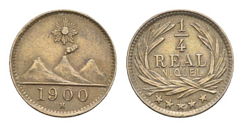 Гватемала 1/4 реала 1900 KM 175 медно-никель 1520-1533