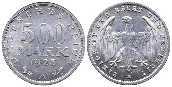 ГЕРМАНИЯ 500 МАРОК 1923 А KM 36, J. 305 алюминий 4380-632