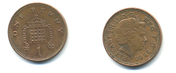 Великобритания 1 пенни 2000 Елизавета II (1952-2022) KM 986, Spink 4710 (B5) сталь плакированная медью 177-543