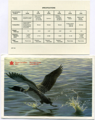 Канада официальный годовой набор из 6 монет 1990 запайка в целлофан, сертификат, конверт PROOFLIKE 5-4-3-63
