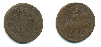 РОССИЯ 1 КОПЕЙКА 17XX медь 61-956