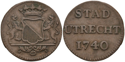 Утрехт (Utrecht), Нидерланды 1 дуит 1740 KM 91 медь 4577-232