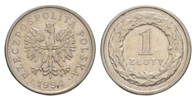 Польша 1 злотый 1994 Y 282 медно-никель 4626-454