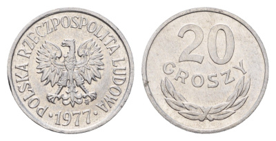 Польша 20 грошей 1977 Y A47 алюминий UNC 4615-624