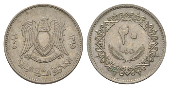 Ливия 20 дирхамов 1975 KM 15 сталь плакированная медно-никель 4626-554