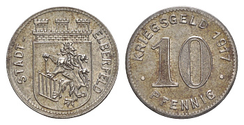 Эльберфельд 10 пфеннигов 1917 Funck 111.5, Men05 6413.6, Men18 8040.6 железо 4636-1165