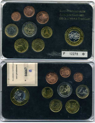 Словения евронабор из 8 монет плюс один европробник 2007 в пластиковой упаковке, с сертификатом UNC 1-6-2-27