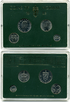Норвегия набор из 4 монет 1983 официальный набор в пластике, монетный двор KONGELIGE    BUNC  1-6-2-02